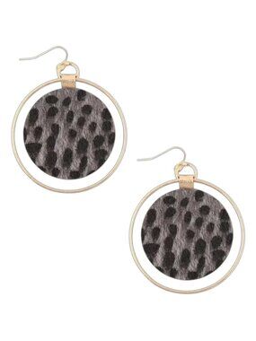 Animal Print Gold Hoop Earrings